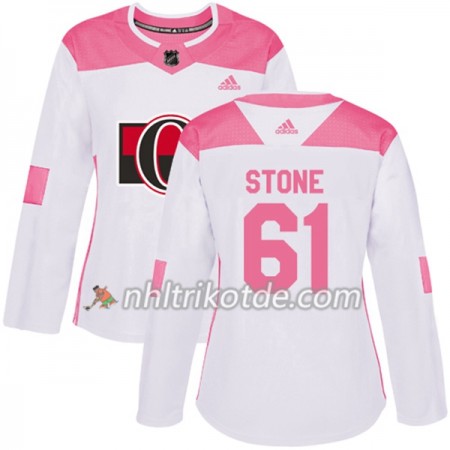 Ottawa Senators Trikot Mark Stone 61 Adidas 2017-2018 Weiß Pink Fashion Authentic - Dame